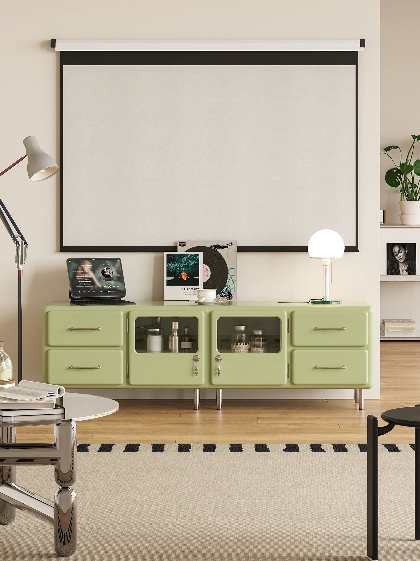 Japanese Vintage-Style TV Storage Combination