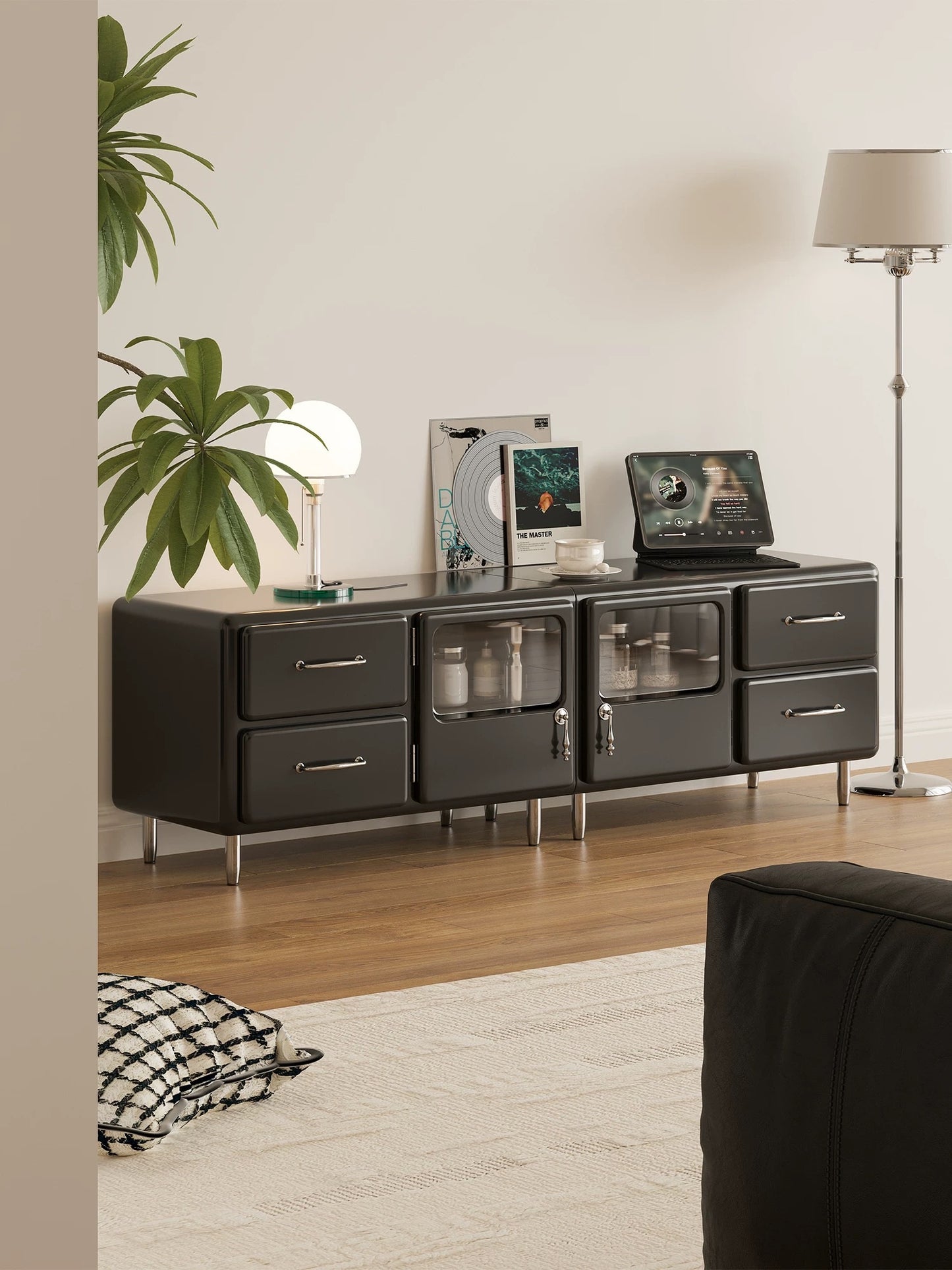 Japanese Vintage-Style TV Storage Combination