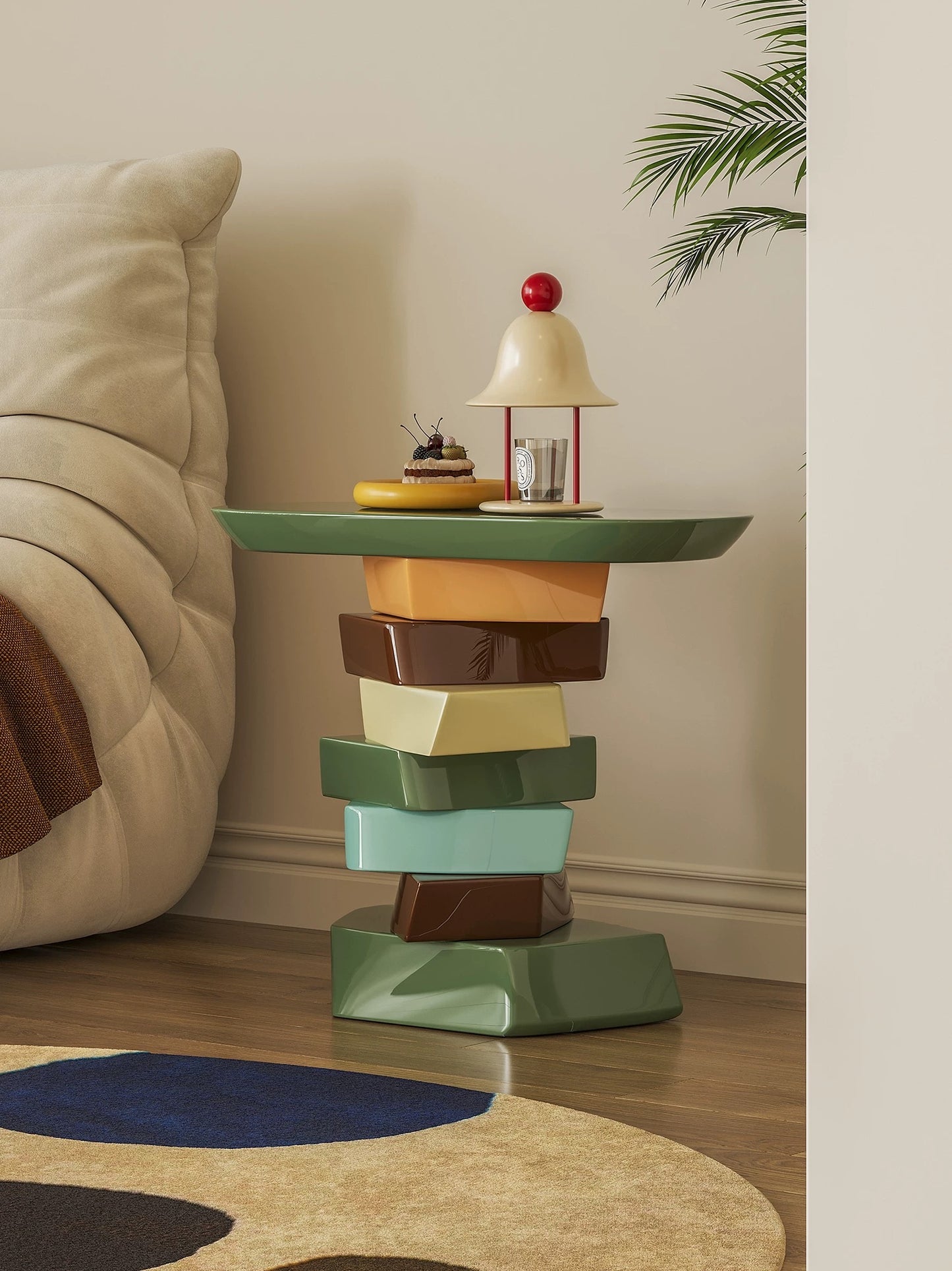 Stacked Elegance Side Table