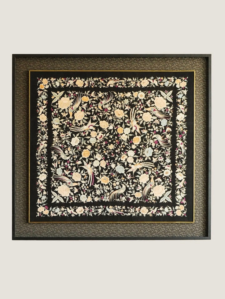 Vintage Embroidered Piece with Tassels