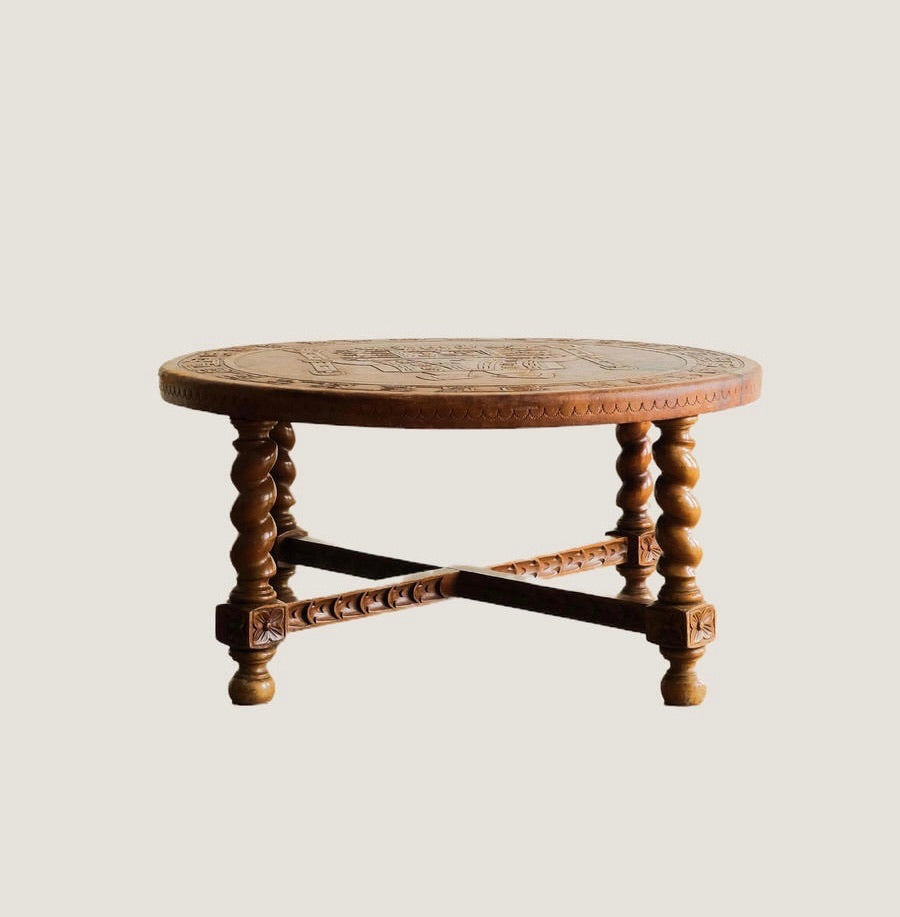 Leather Columbus Style Coffee Table