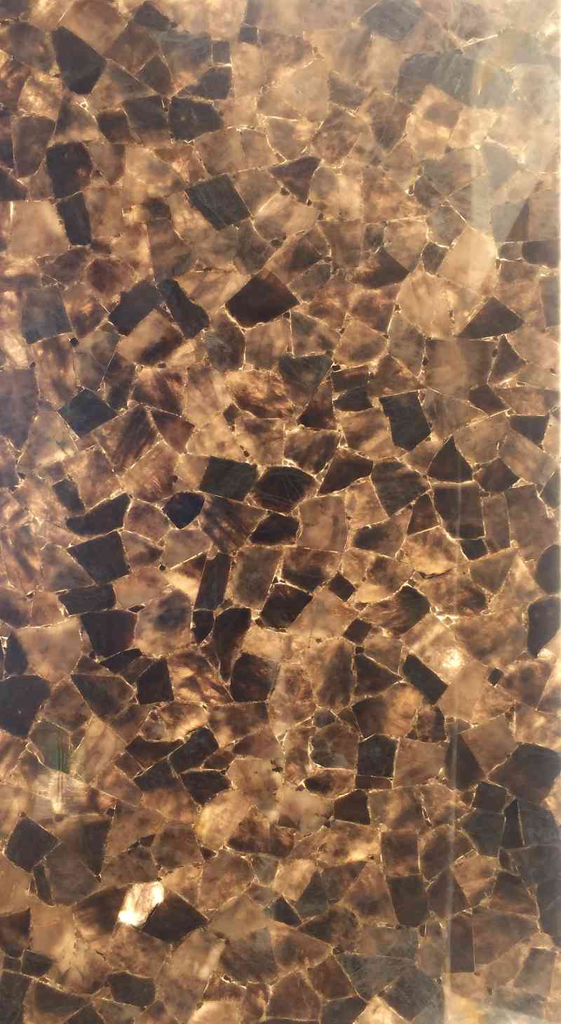 Golden Smoky Quartz Translucent Gemstone Slab