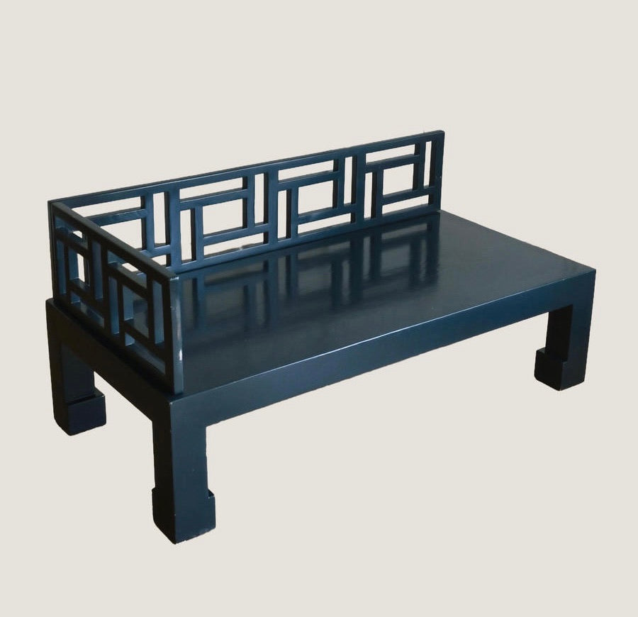 Oriental Style Lacquer Craft Wooden Sofa