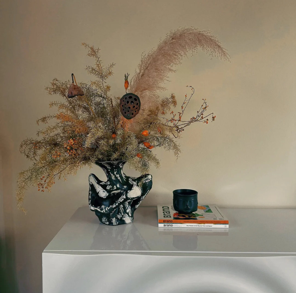 Obsidian Bloom Handcrafted Ceramic Vase