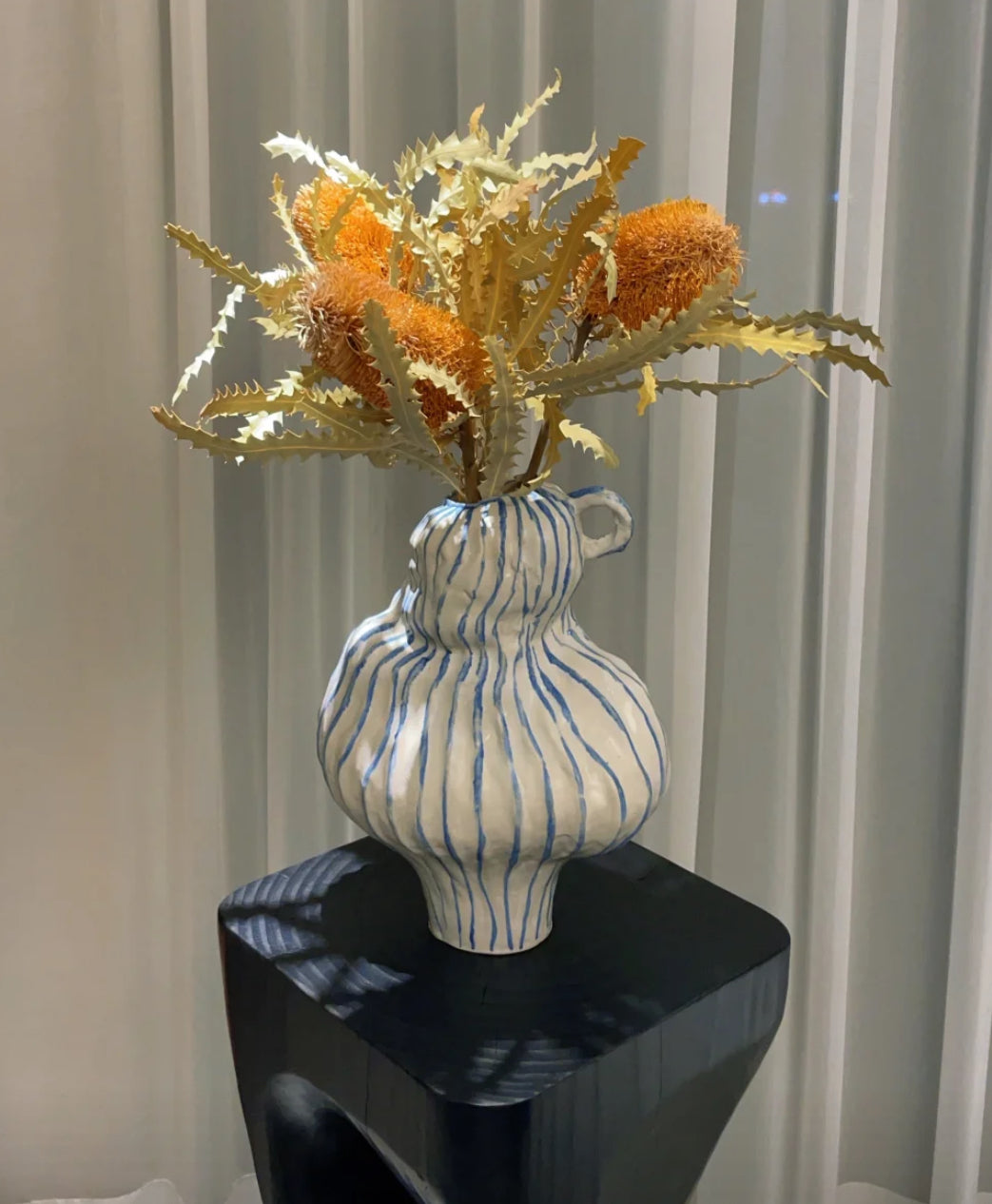 Rippled Vessel Handcrafted Ceramic Piece