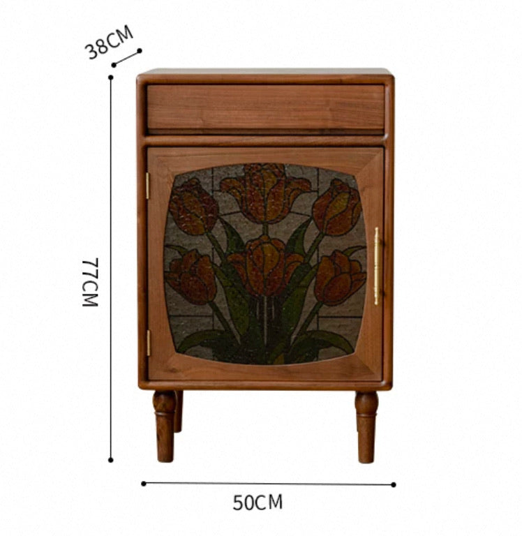 Illuminating Stained Glass Tulip Side Cabinet