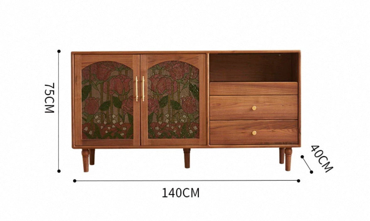 Illuminating Stained Glass Tulip Cabinet