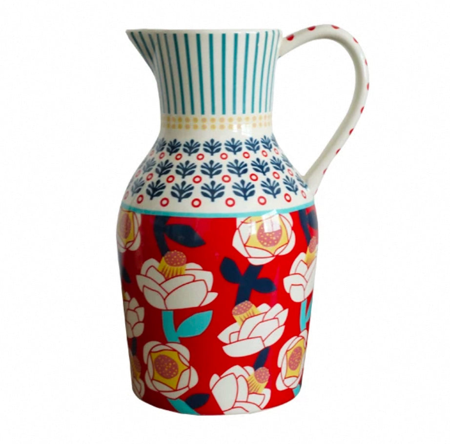 Floral Tapestry Ceramic Vase