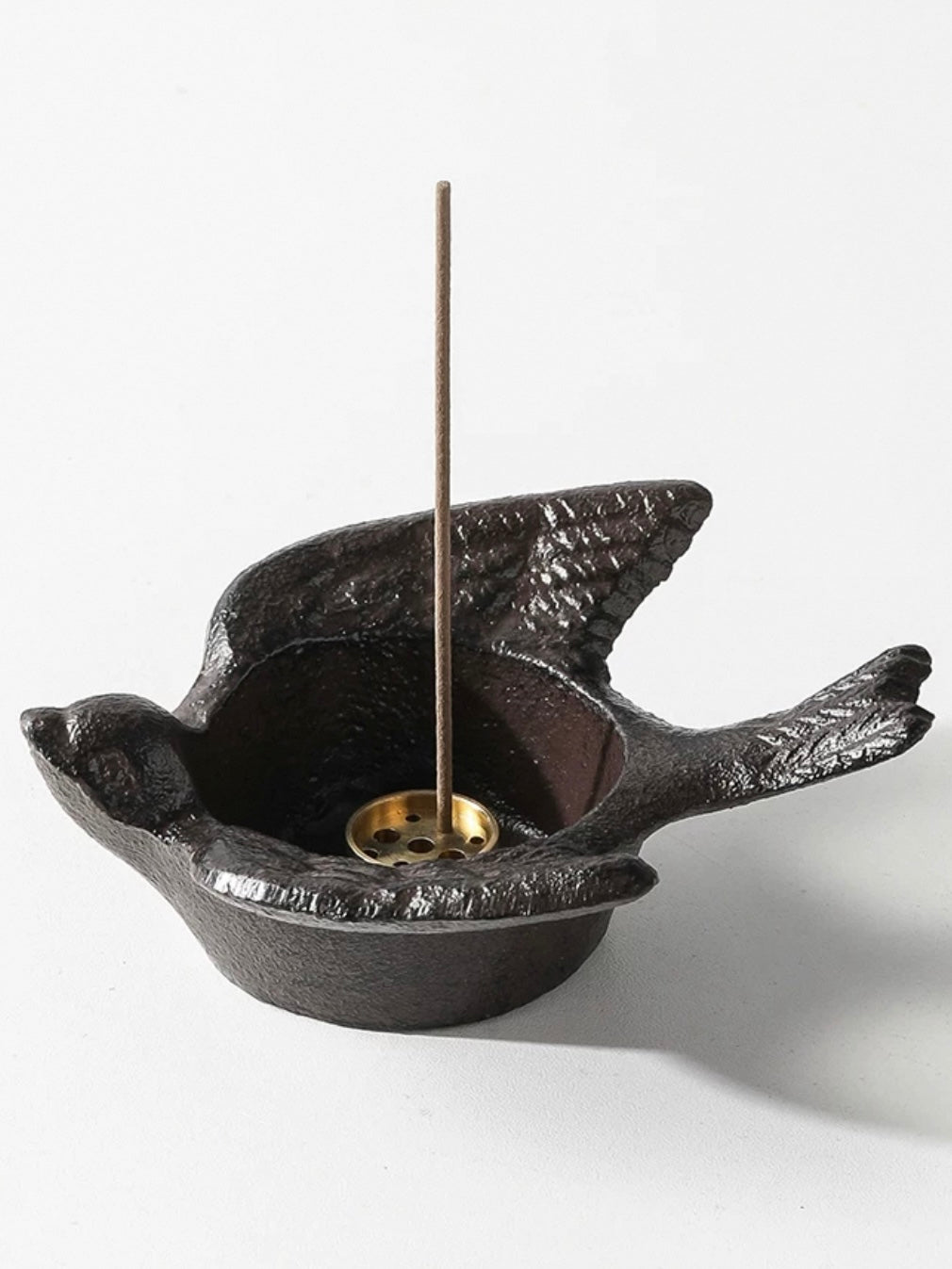 Soaring Serenity – Cast Iron Swallow Incense & Tealight Holder