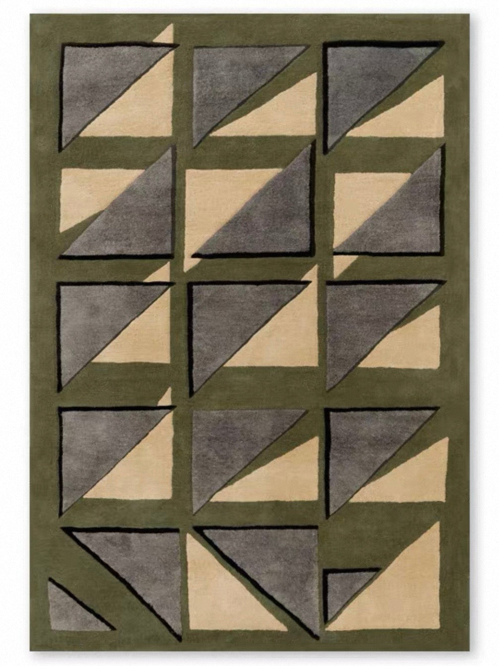 Axis Handwoven Rug – Olive Stone
