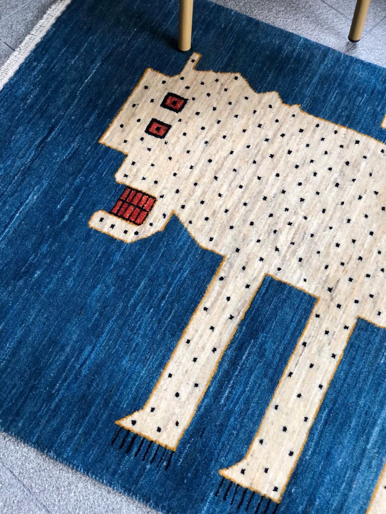 Abstract White Leopard Persian Handwoven Wool Rug