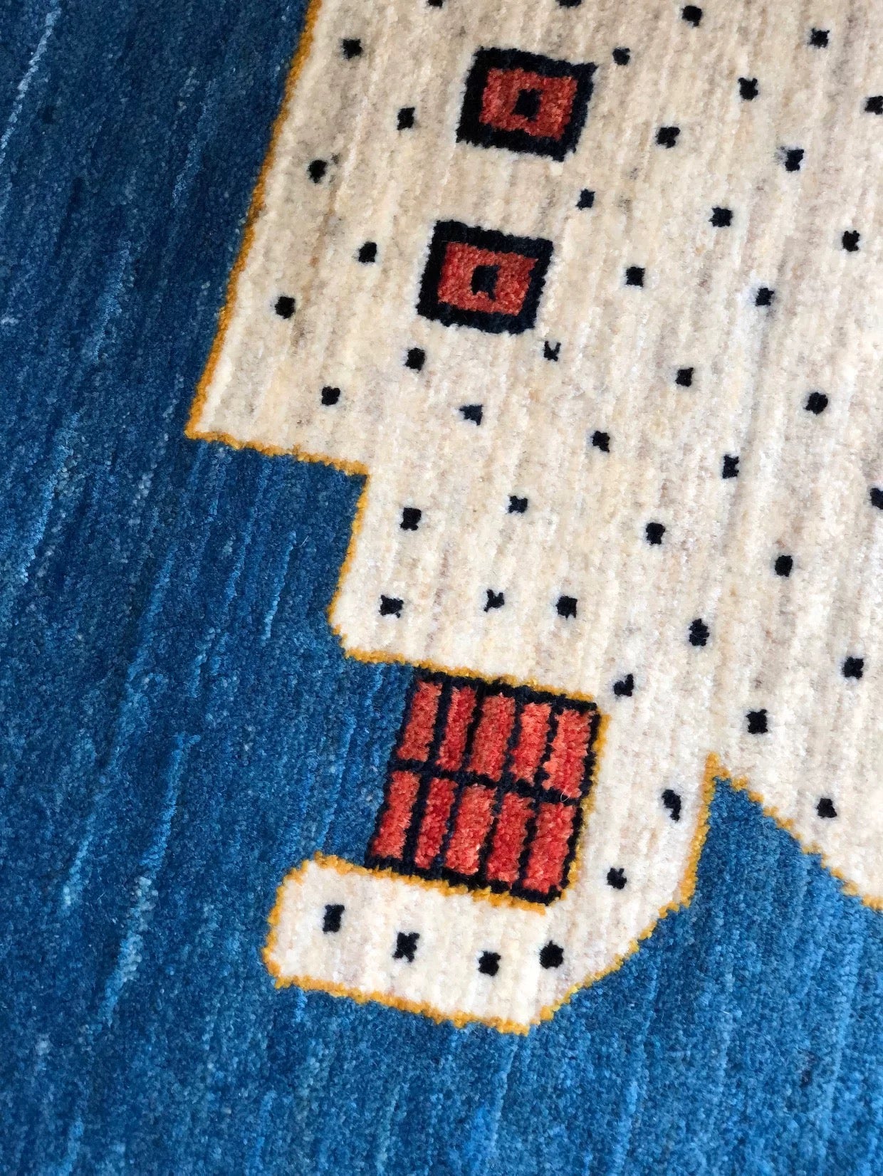 Abstract White Leopard Persian Handwoven Wool Rug