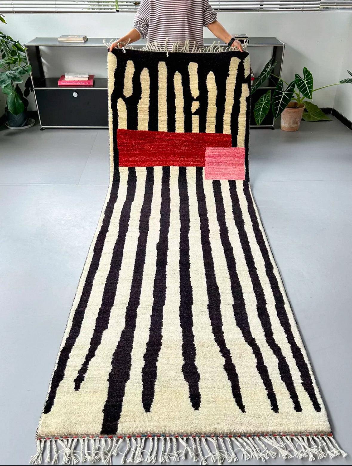 Zebra Mirage Persian Handwoven Wool Runner Rug