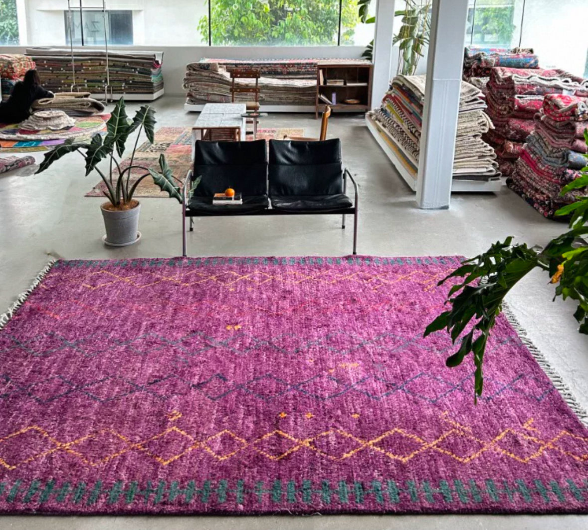 Royal Amethyst Moroccan Handwoven Wool Rug