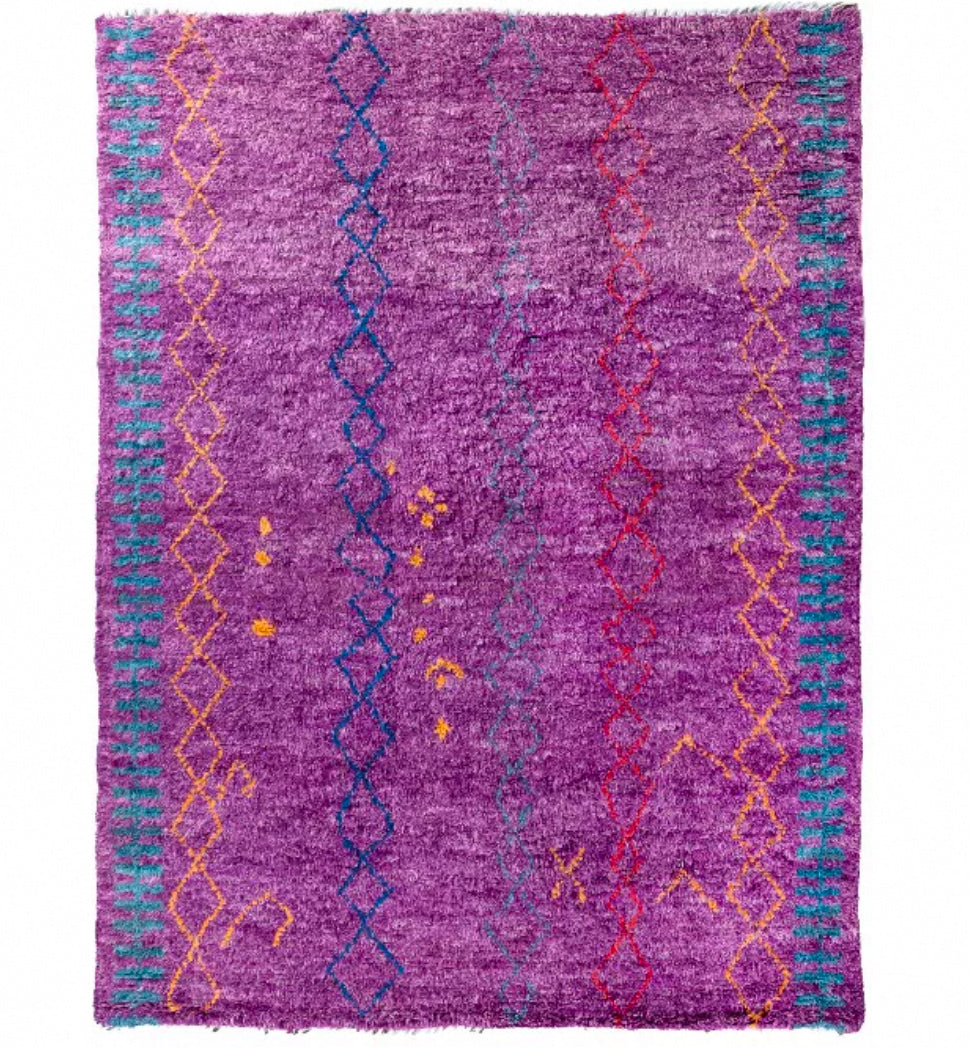 Royal Amethyst Moroccan Handwoven Wool Rug