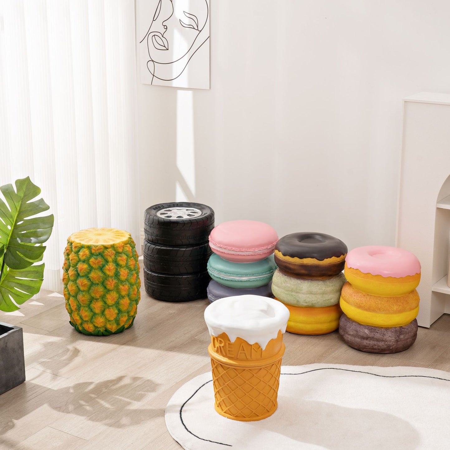 Playful Delight Resin Stool Collection – Fun & Functional Decorative Seating