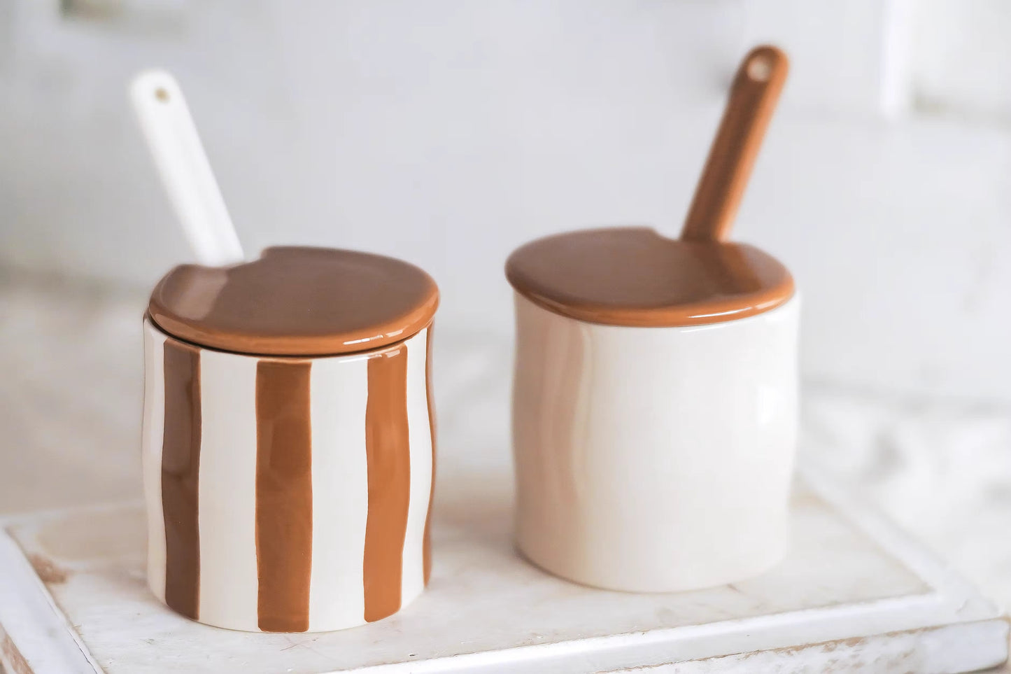Retro Glaze Ceramic Spice Jar Set