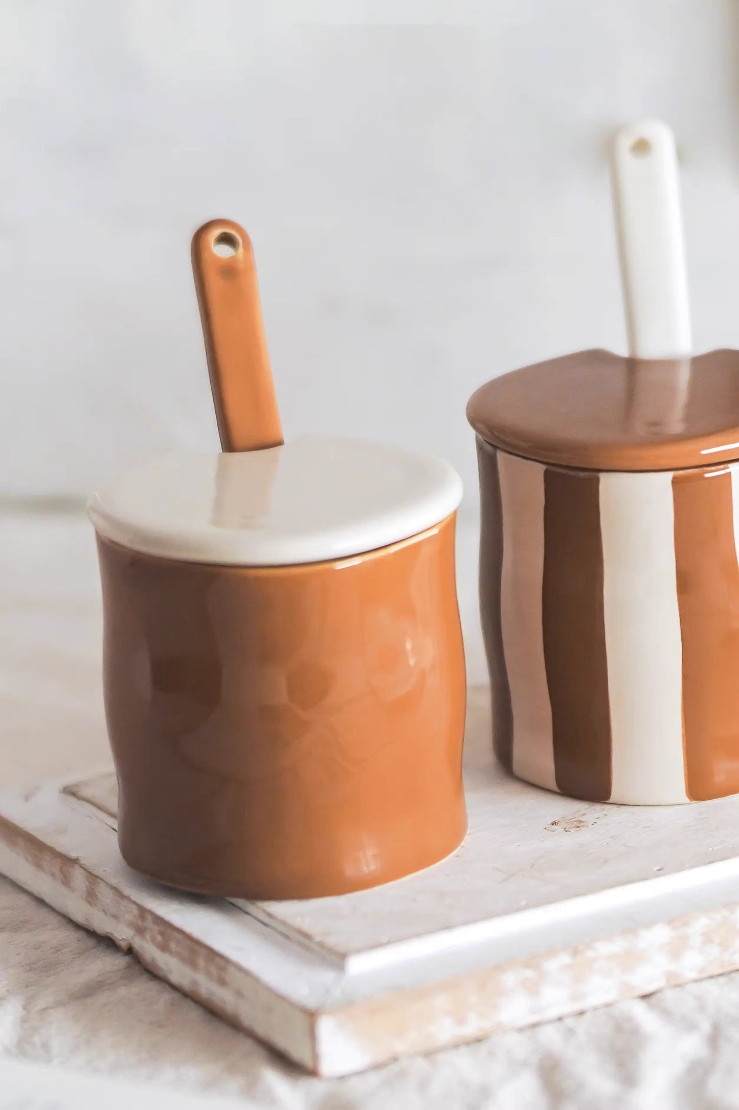 Retro Glaze Ceramic Spice Jar Set