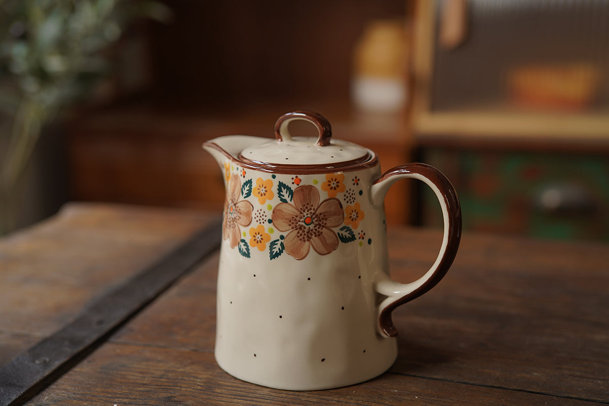 Bolesławiec Floral Ceramic Teapot