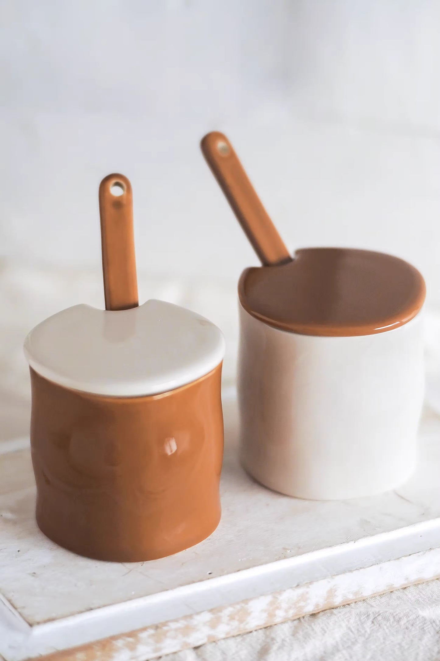Retro Glaze Ceramic Spice Jar Set