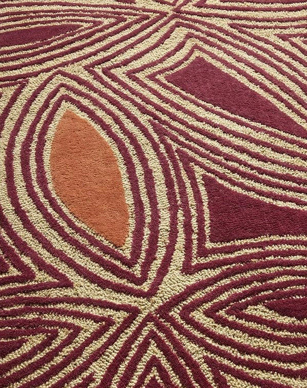 Petal Vein Handwoven Rug – Plum & Terracotta