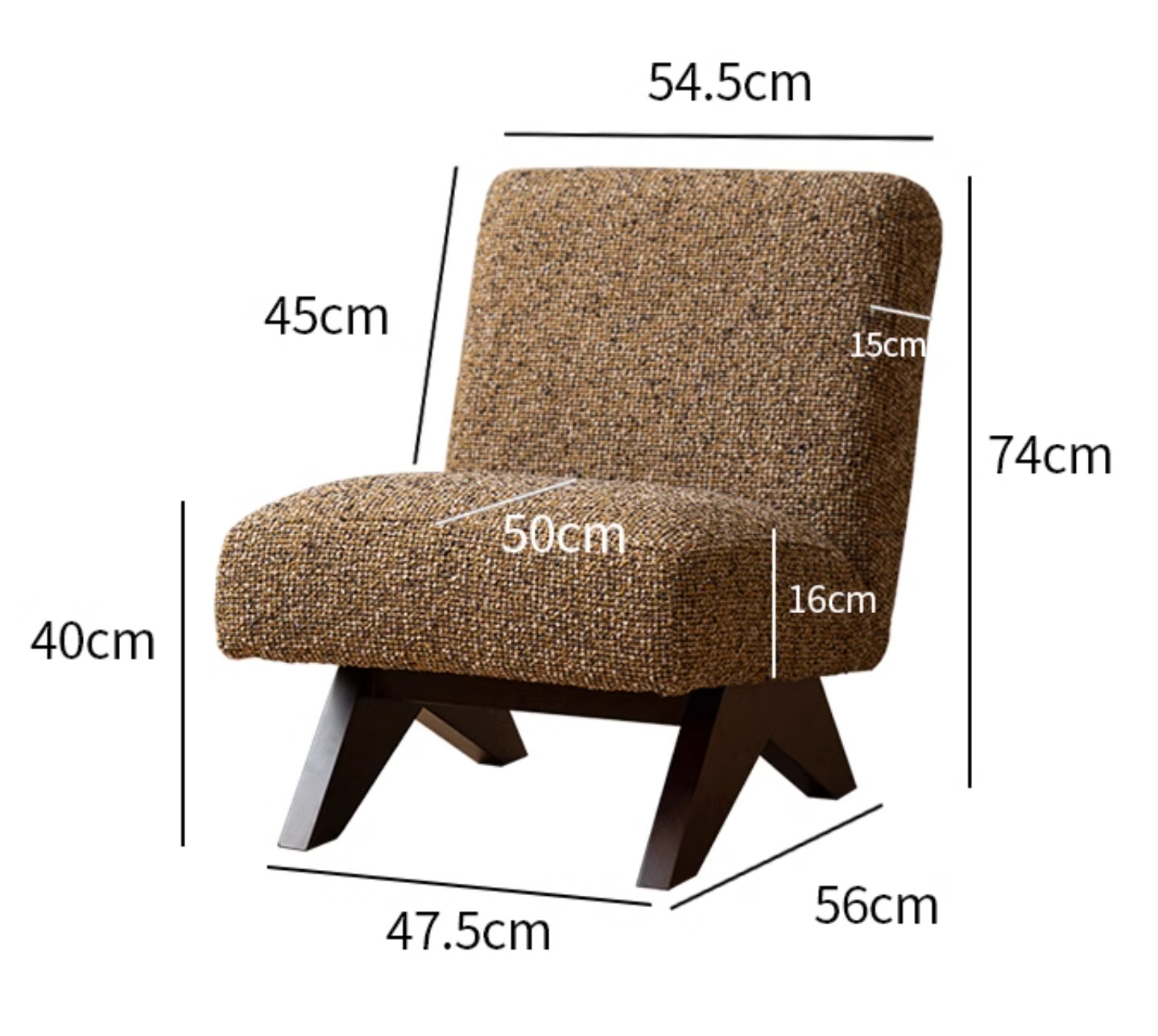 Saville Modern Lounge Chair - Tweed