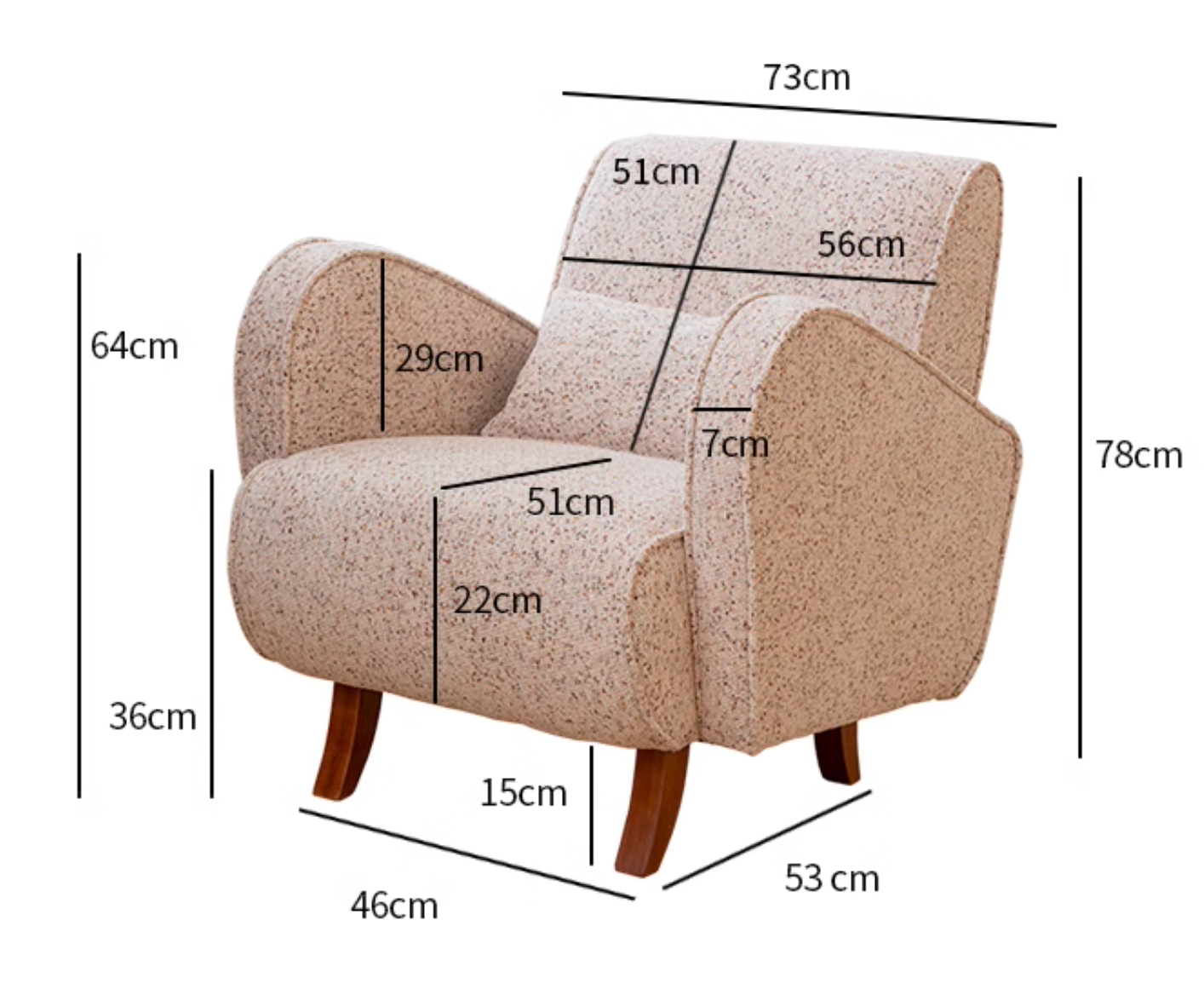 Retro Lounge Chair - Oatmeal Beige