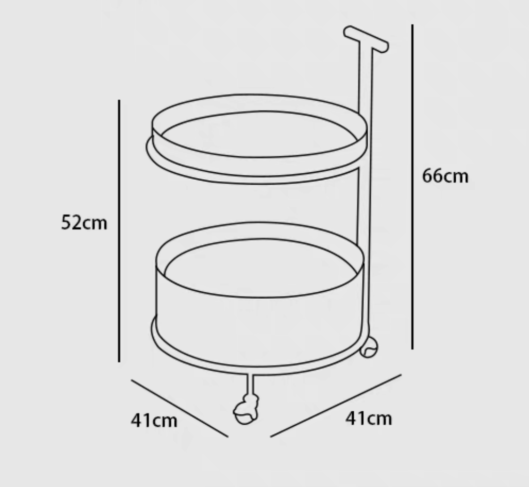 Modernist Round Bar & Tea Trolley with Removable Tray – Black