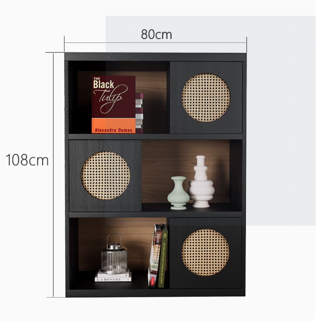 Handcrafted Cane & Wood Cabinet