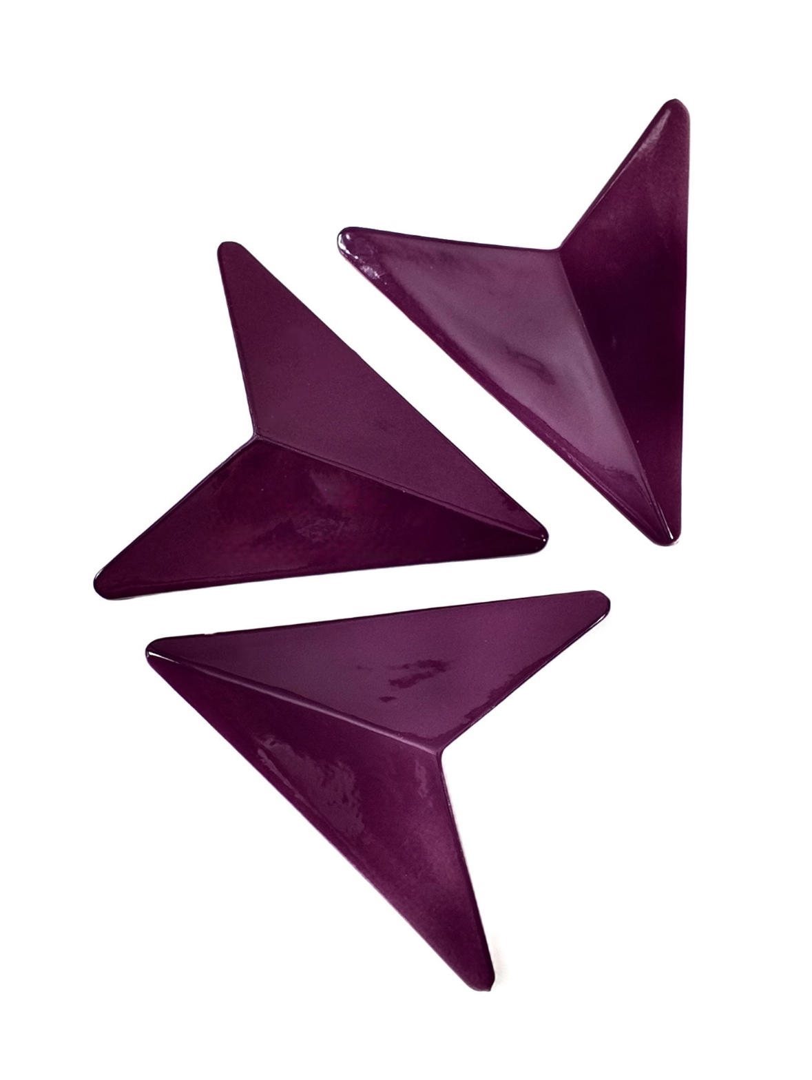 Plum Prism Sculptural Ceramic Wall Tile