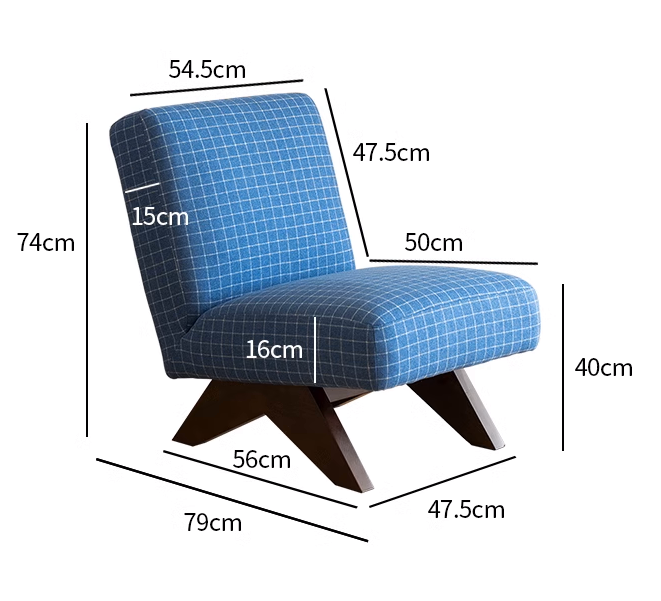 Saville Modern Lounge Chair - Blue Grid