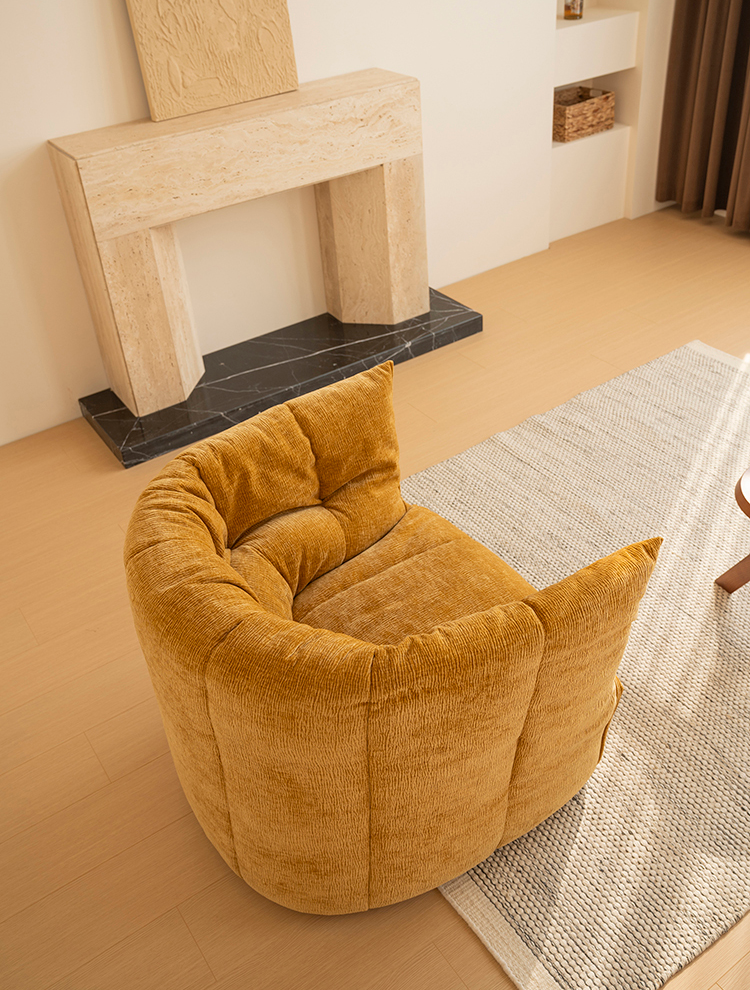 Curved Tufted Lounge Chair
