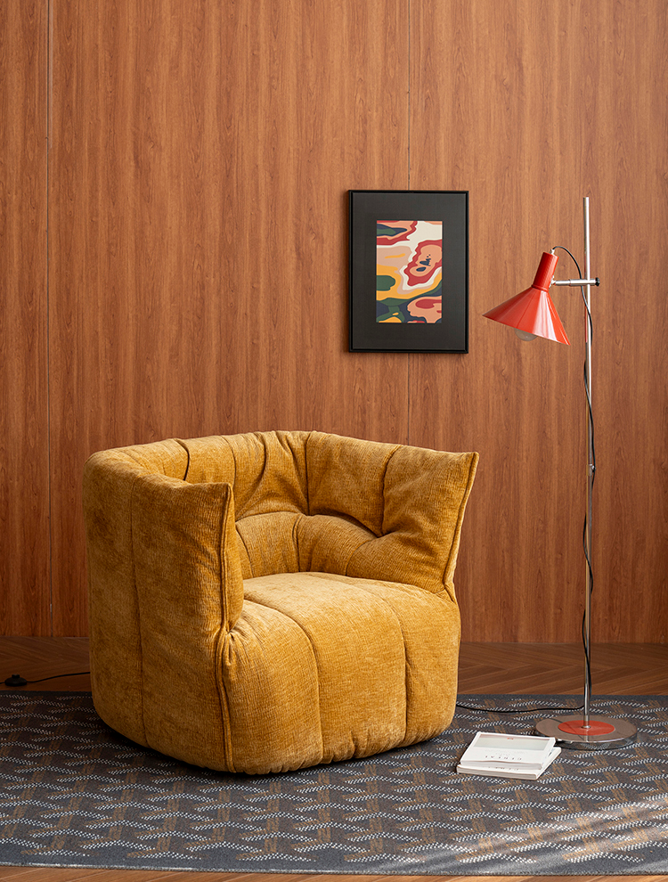 Curved Tufted Lounge Chair