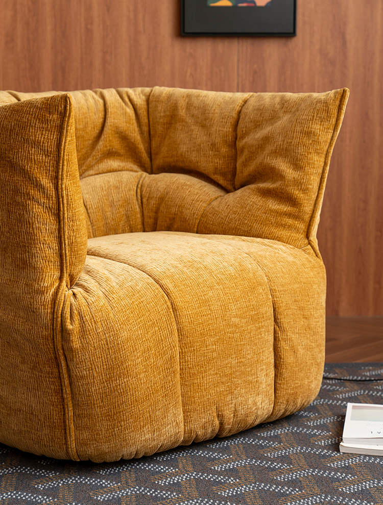 Curved Tufted Lounge Chair