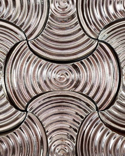 Silver Ingot Ripple Relief Tile