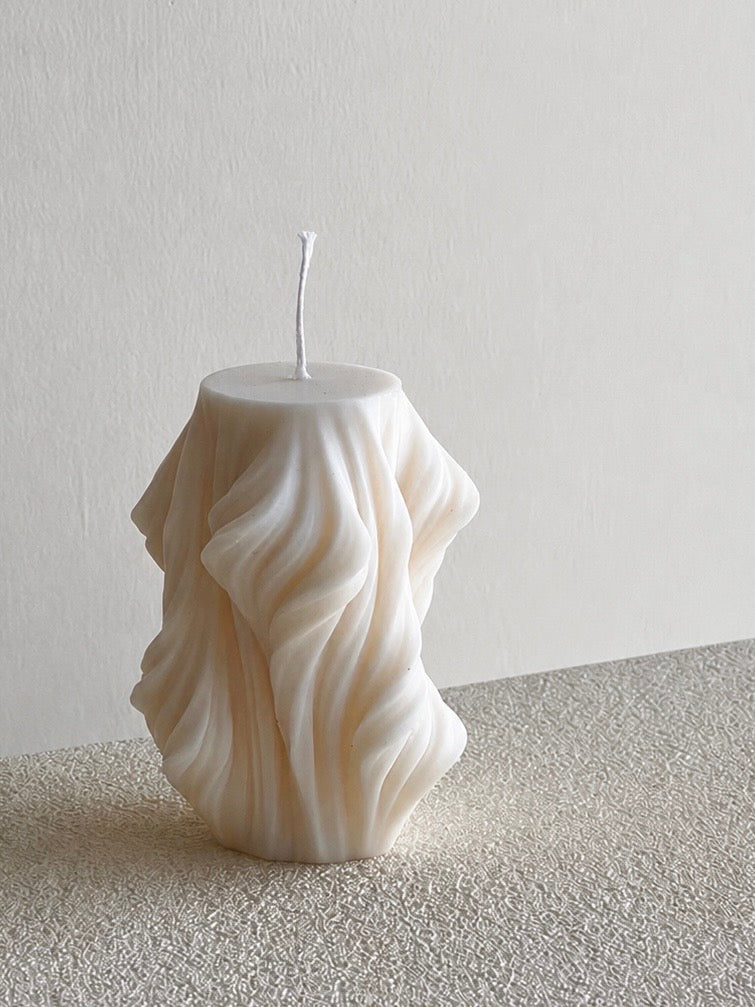 Whispering Waves Sculptural Candle