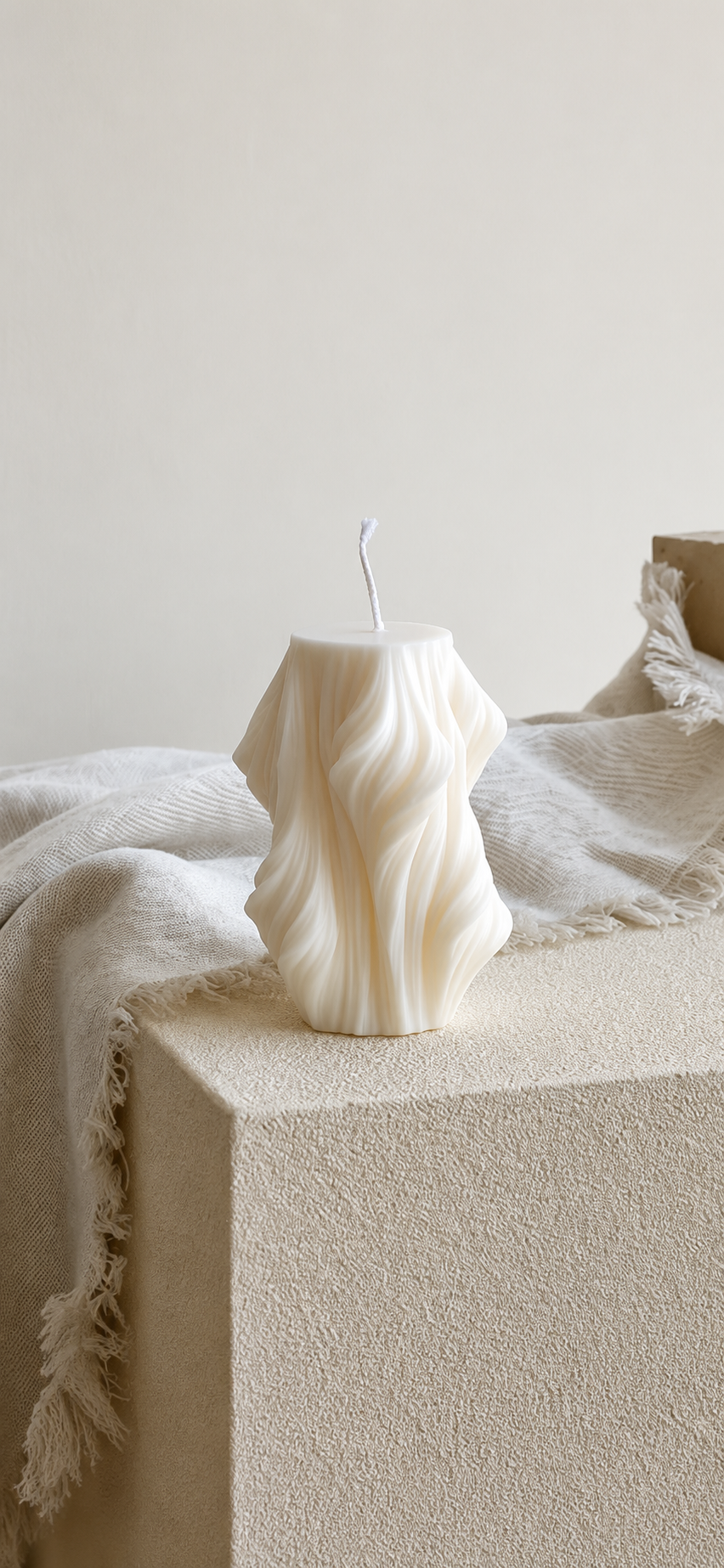 Whispering Waves Sculptural Candle