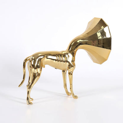 Metallic Dog Gramophone Art Figurine