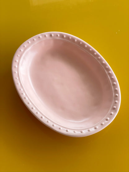 Pastel Dream Oval Ceramic Dessert Plates blush 