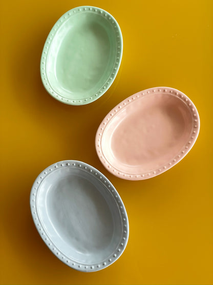 Pastel Dream Oval Ceramic Dessert Plates