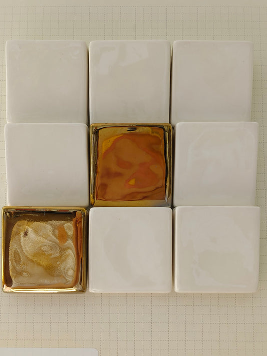 Gilded Relief Square Tile