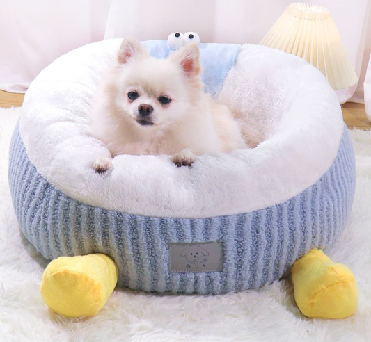 Round Plush Donut Pet Bed