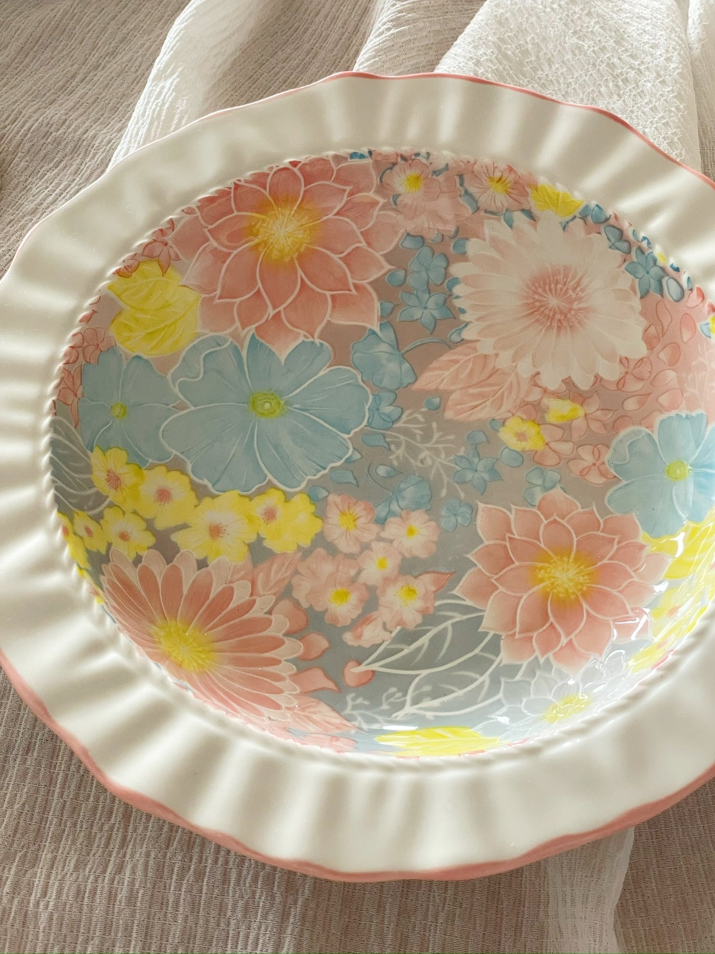 Floral Ceramic Serving Plate