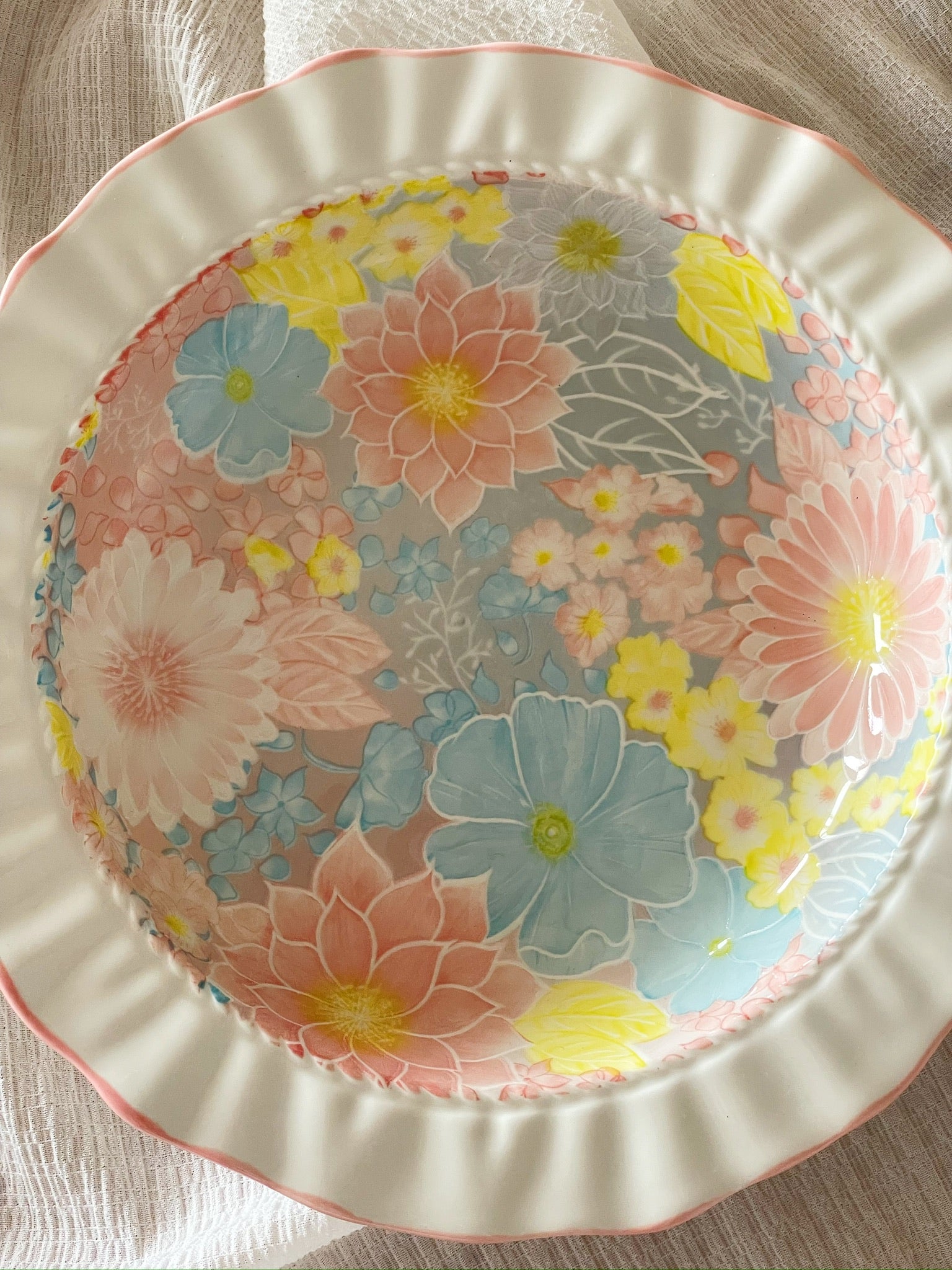 Floral Ceramic Serving Plate