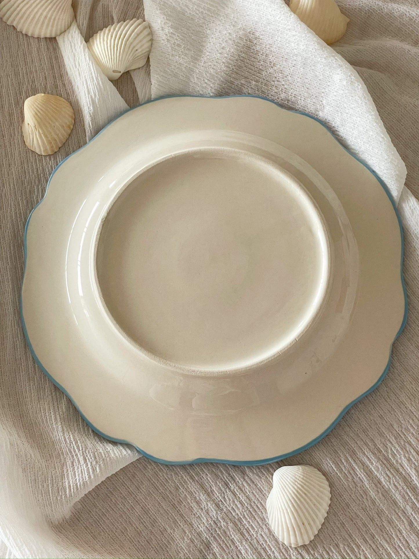 Azure Pearl Scalloped Plate