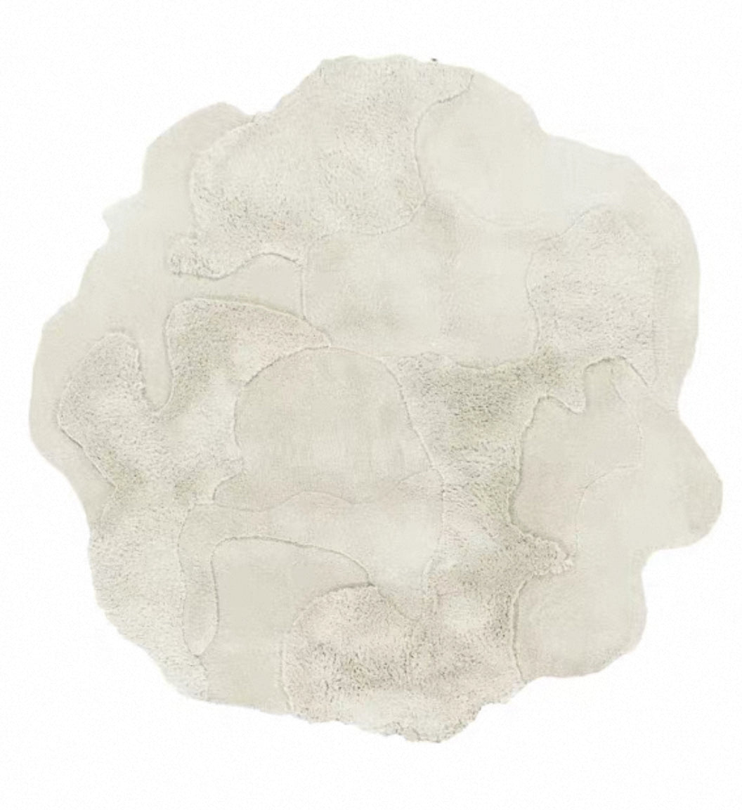 Cloud Relief Sculptural Handwoven Rug – Ivory / Nude Pink / Terracotta