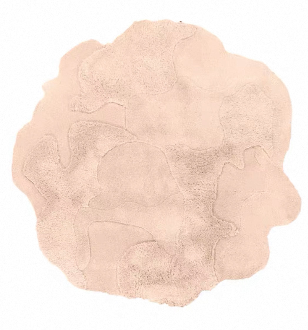 Cloud Relief Sculptural Handwoven Rug – Ivory / Nude Pink / Terracotta