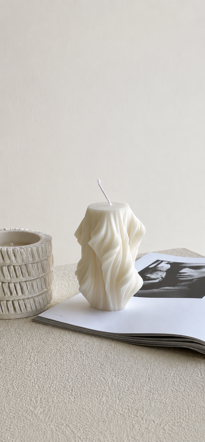 Whispering Waves Sculptural Candle