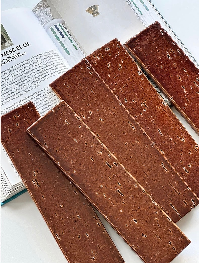Glazed Ceramic Texture Long Strip Tile - Autumn Leaves