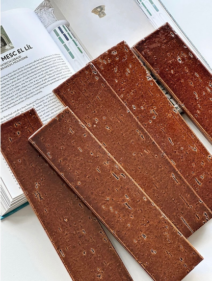Glazed Ceramic Texture Long Strip Tile - Autumn Leaves